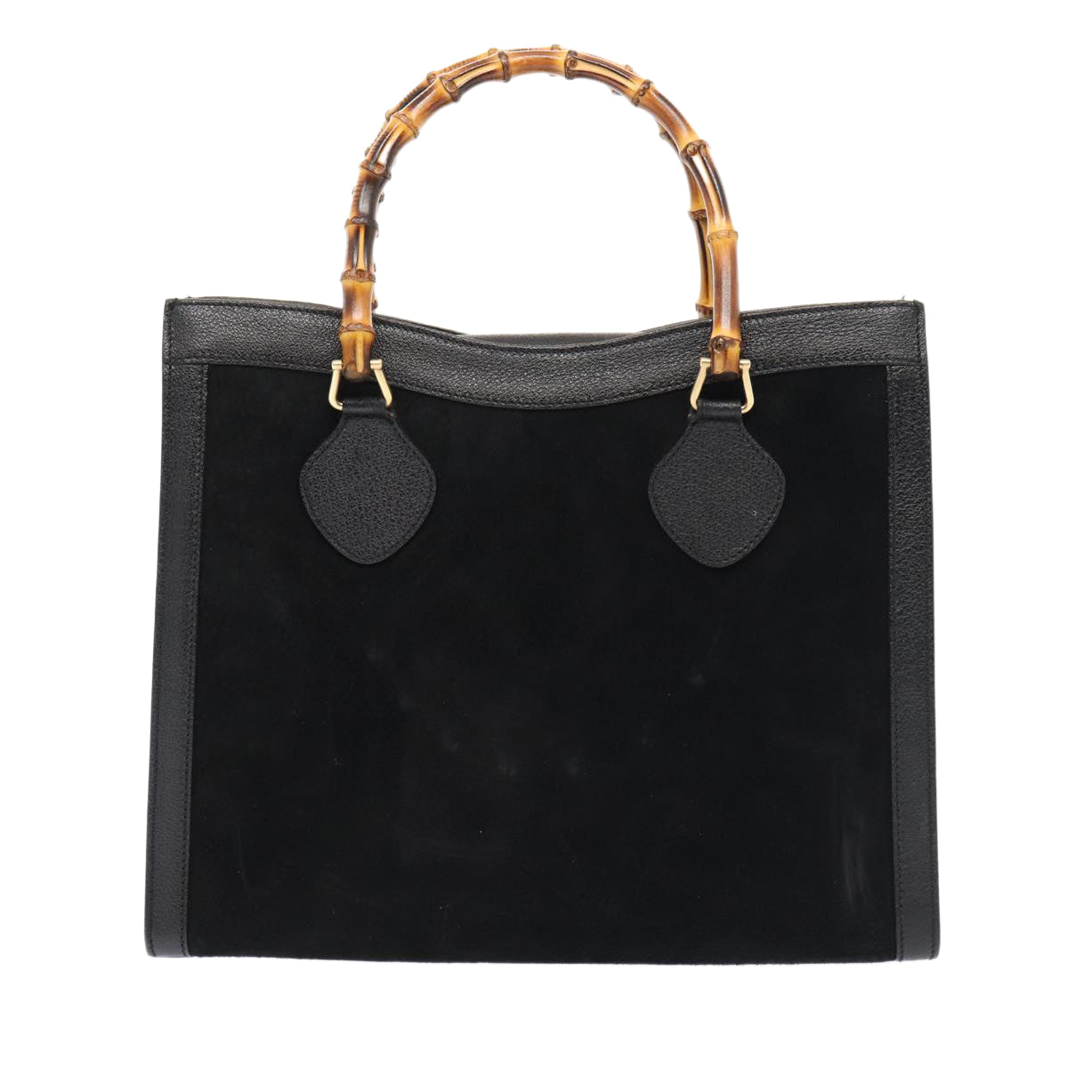 GUCCI Bamboo Hand Bag Suede Black Gold 002 2853 0260 0 ep5257