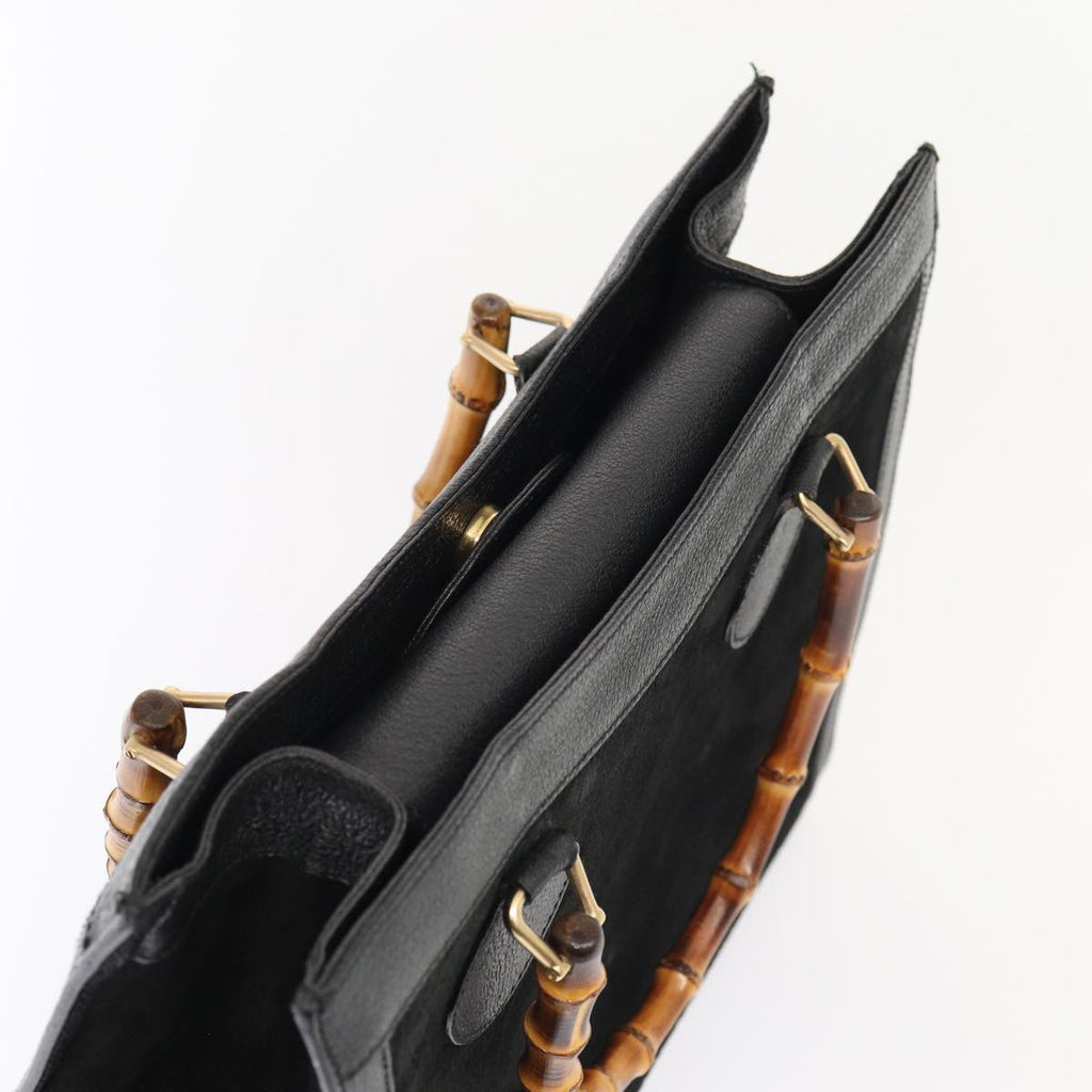 GUCCI Bamboo Hand Bag Suede Black Gold 002 2853 0260 0 ep5257