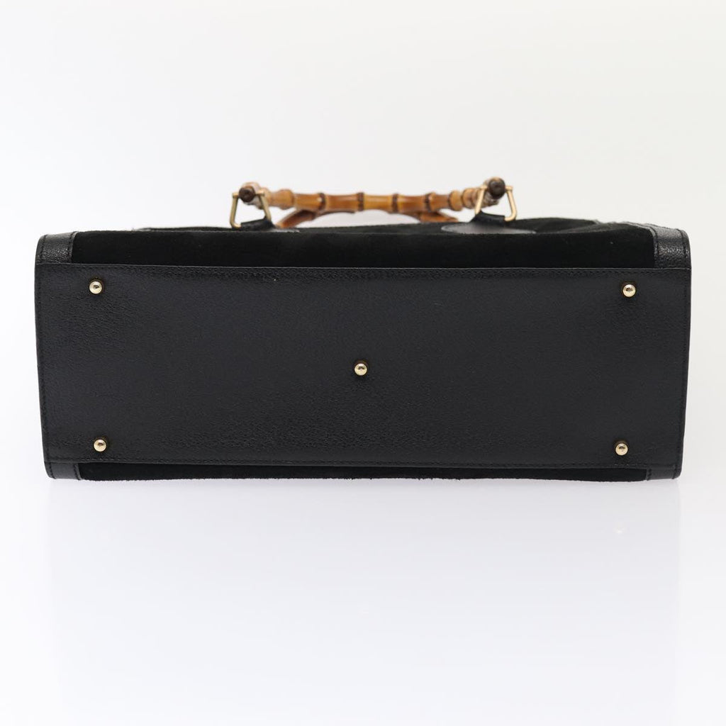 GUCCI Bamboo Hand Bag Suede Black Gold 002 2853 0260 0 ep5257