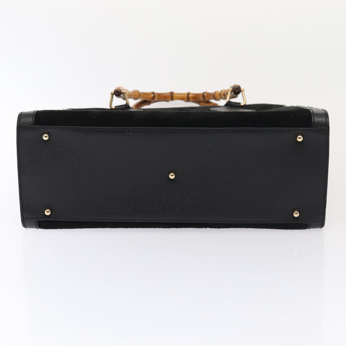 GUCCI Bamboo Hand Bag Suede Black Gold 002 2853 0260 0 ep5257