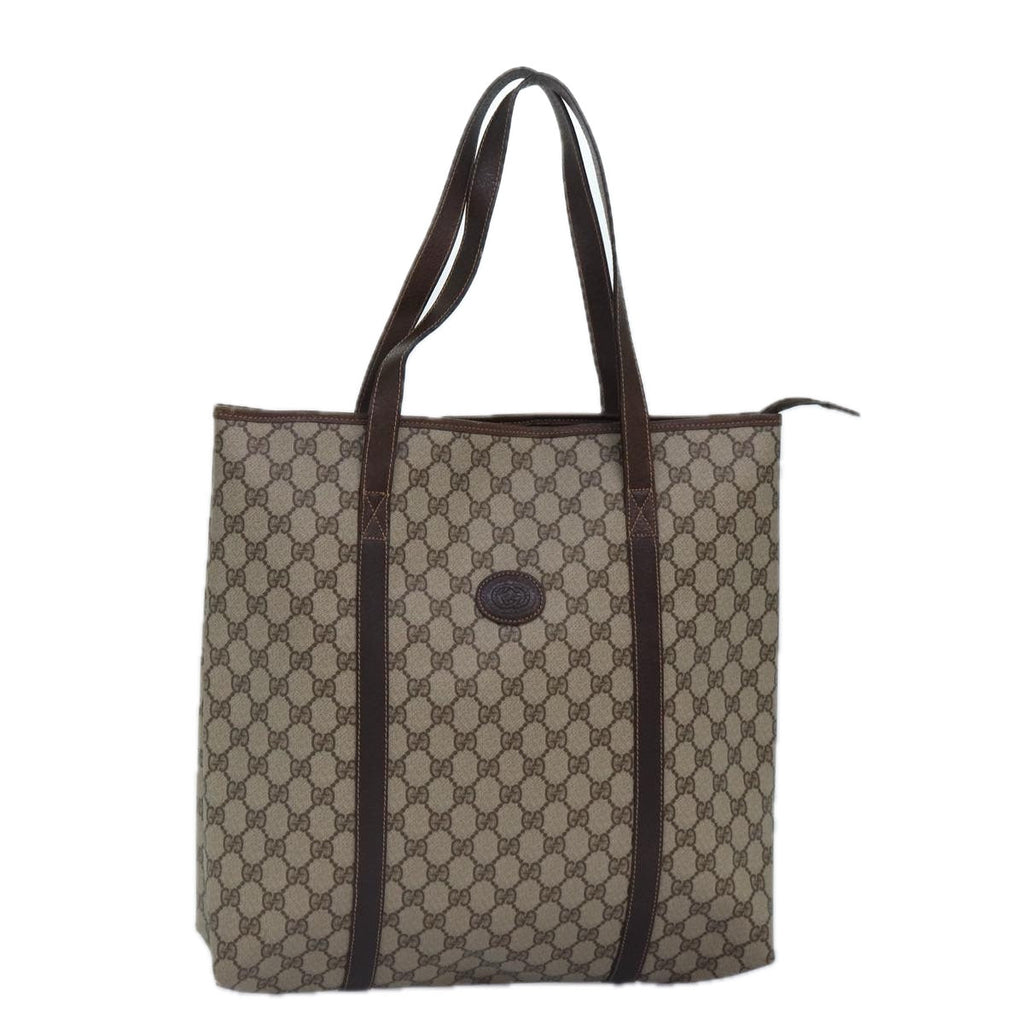 GUCCI GG Supreme Tote Bag PVC Leather Beige ep5258
