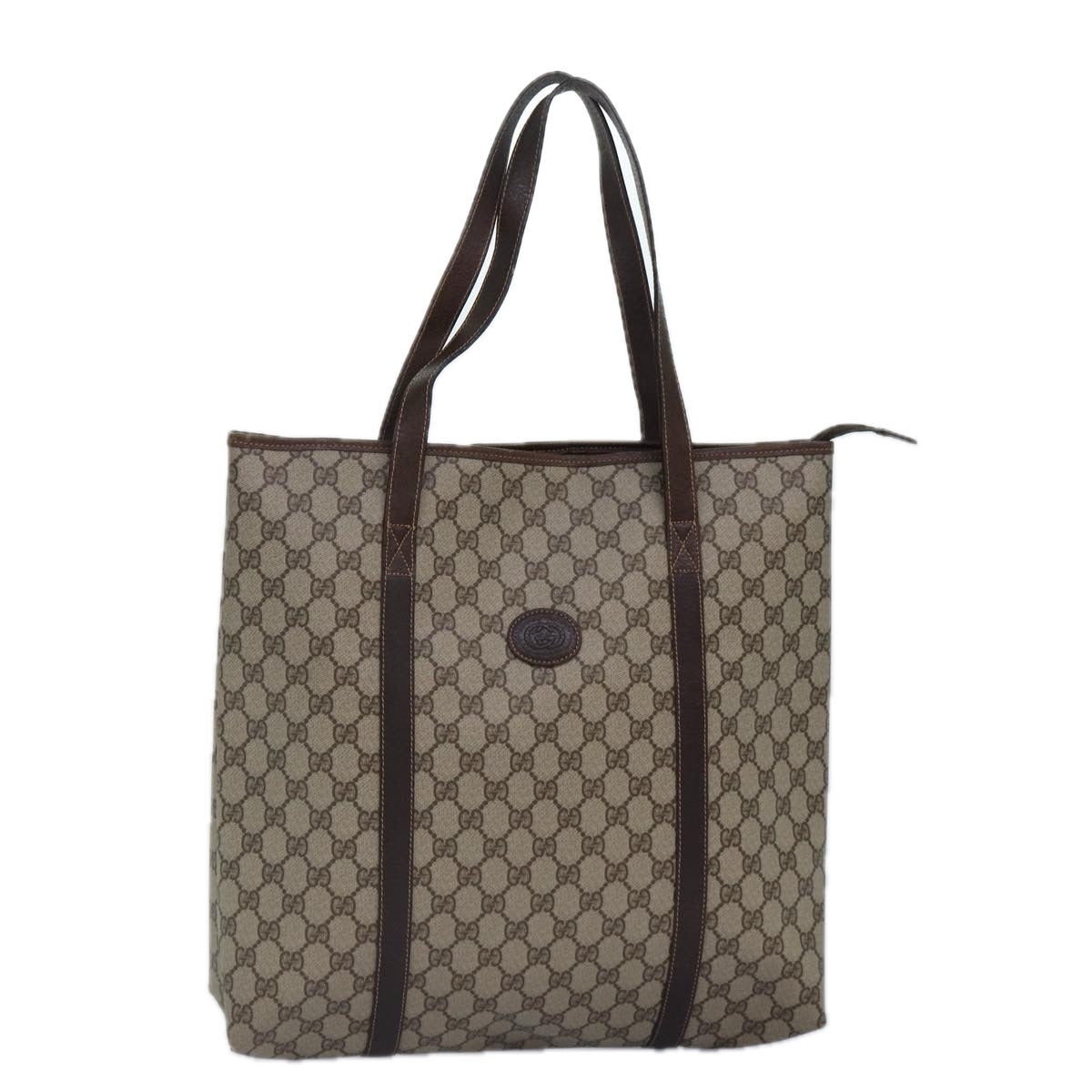 GUCCI GG Supreme Tote Bag PVC Leather Beige ep5258