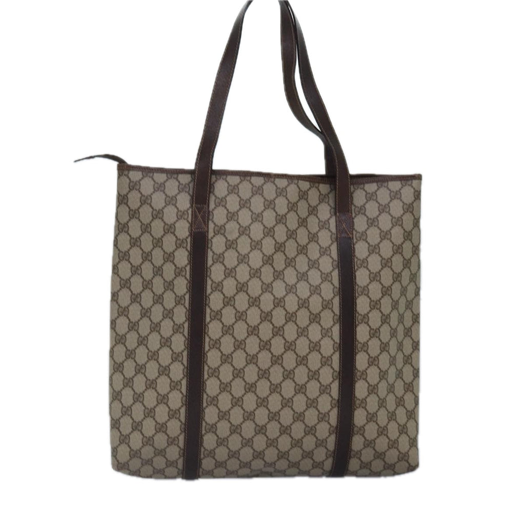 GUCCI GG Supreme Tote Bag PVC Leather Beige ep5258
