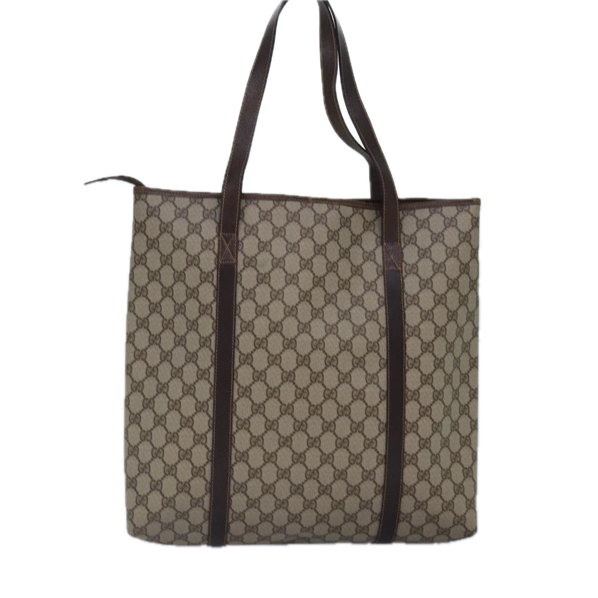GUCCI GG Supreme Tote Bag PVC Leather Beige ep5258