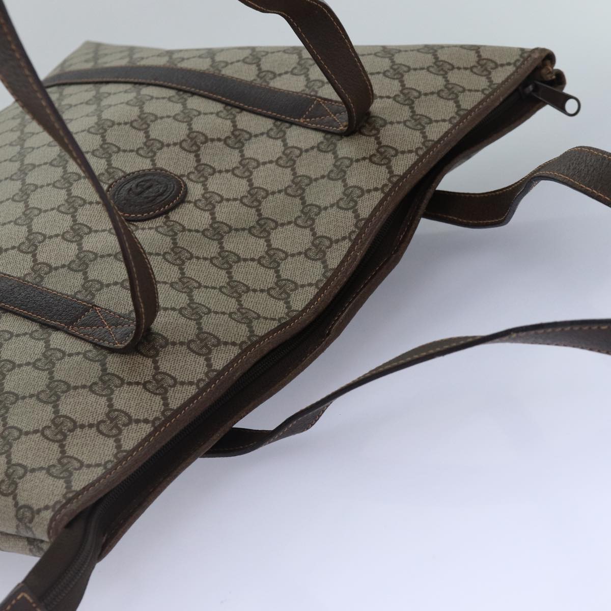 GUCCI GG Supreme Tote Bag PVC Leather Beige ep5258