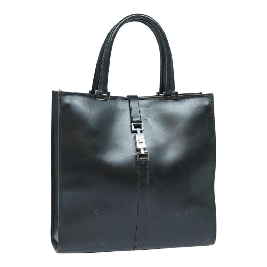 GUCCI Jackie Hand Bag Leather Black Silver 002 1064 3444 ep5262