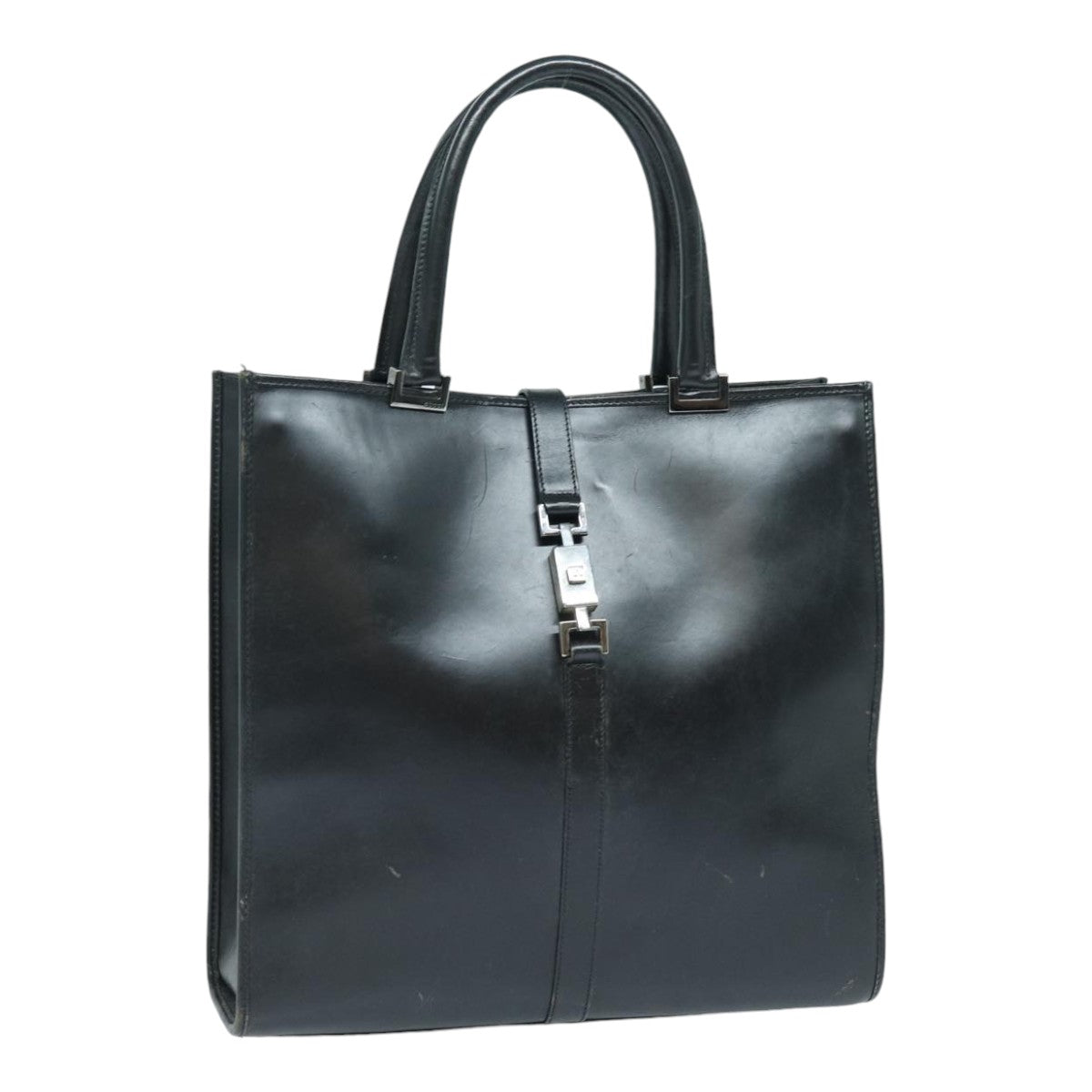 GUCCI Jackie Hand Bag Leather Black Silver 002 1064 3444 ep5262