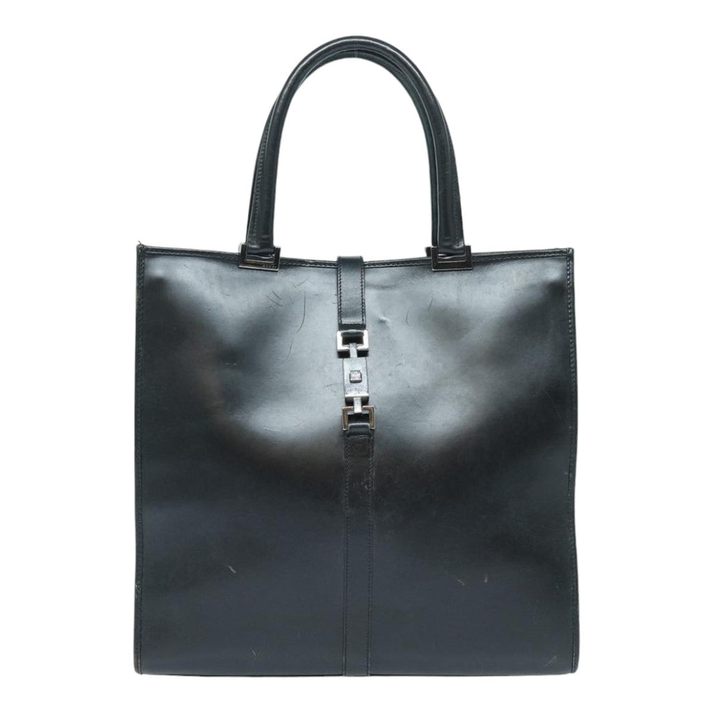 GUCCI Jackie Hand Bag Leather Black Silver 002 1064 3444 ep5262