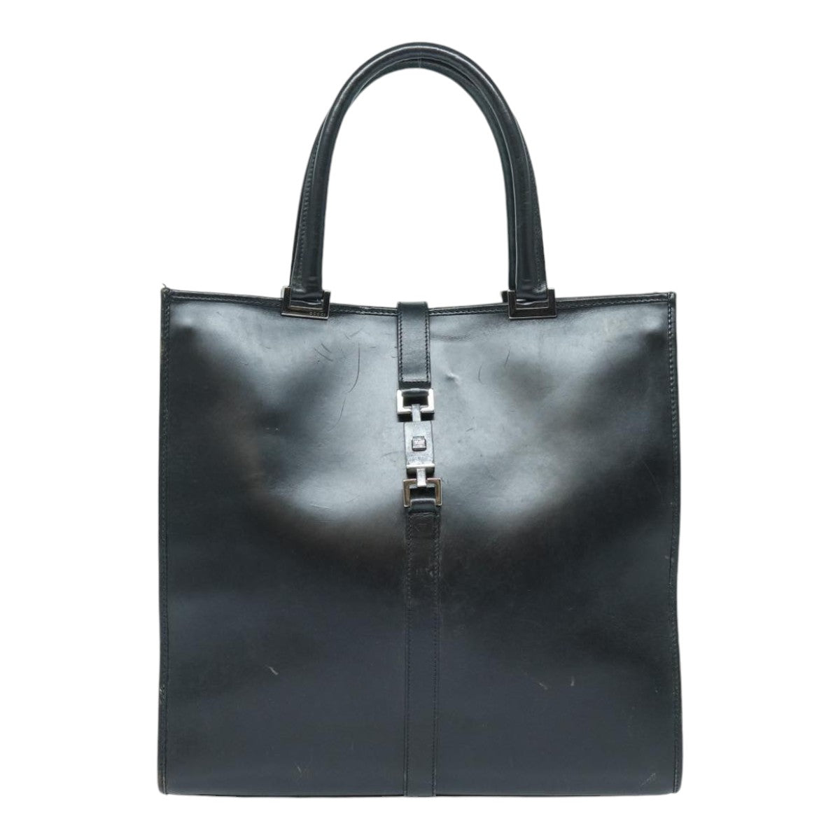 GUCCI Jackie Hand Bag Leather Black Silver 002 1064 3444 ep5262