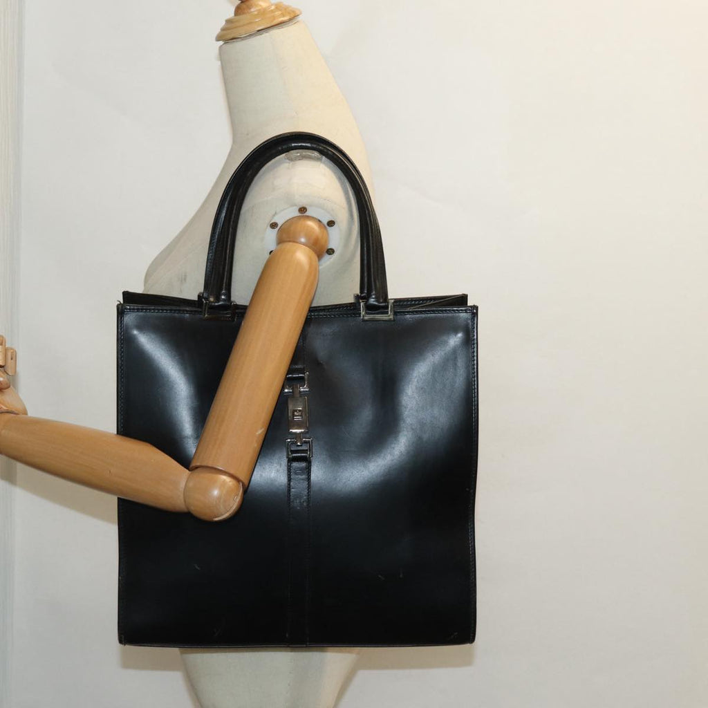 GUCCI Jackie Hand Bag Leather Black Silver 002 1064 3444 ep5262