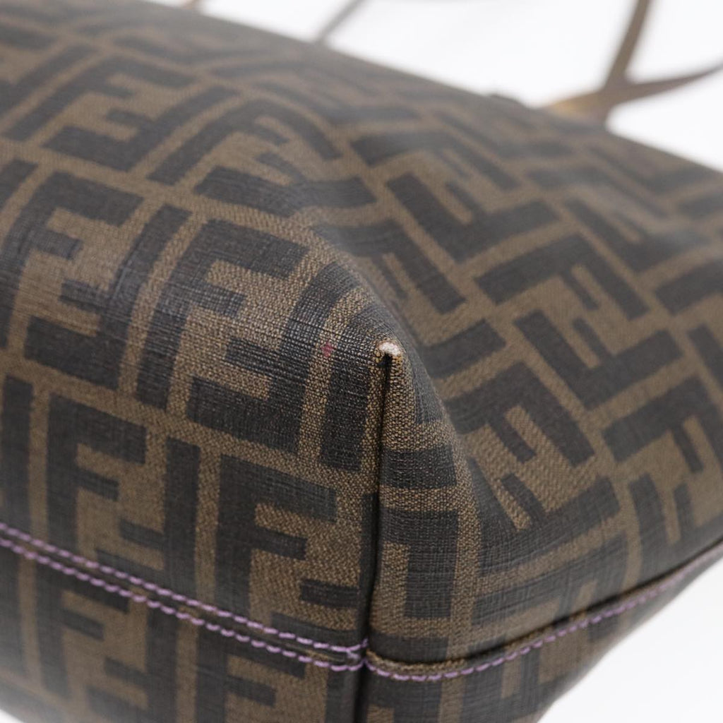 FENDI Zucca Canvas Tote Bag Brown Black gold ep5268