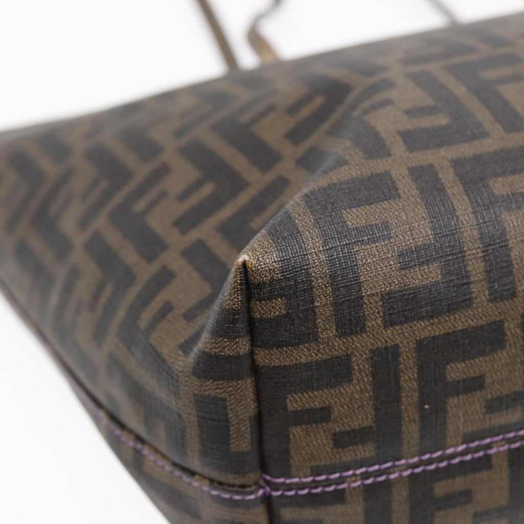 FENDI Zucca Canvas Tote Bag Brown Black gold ep5268