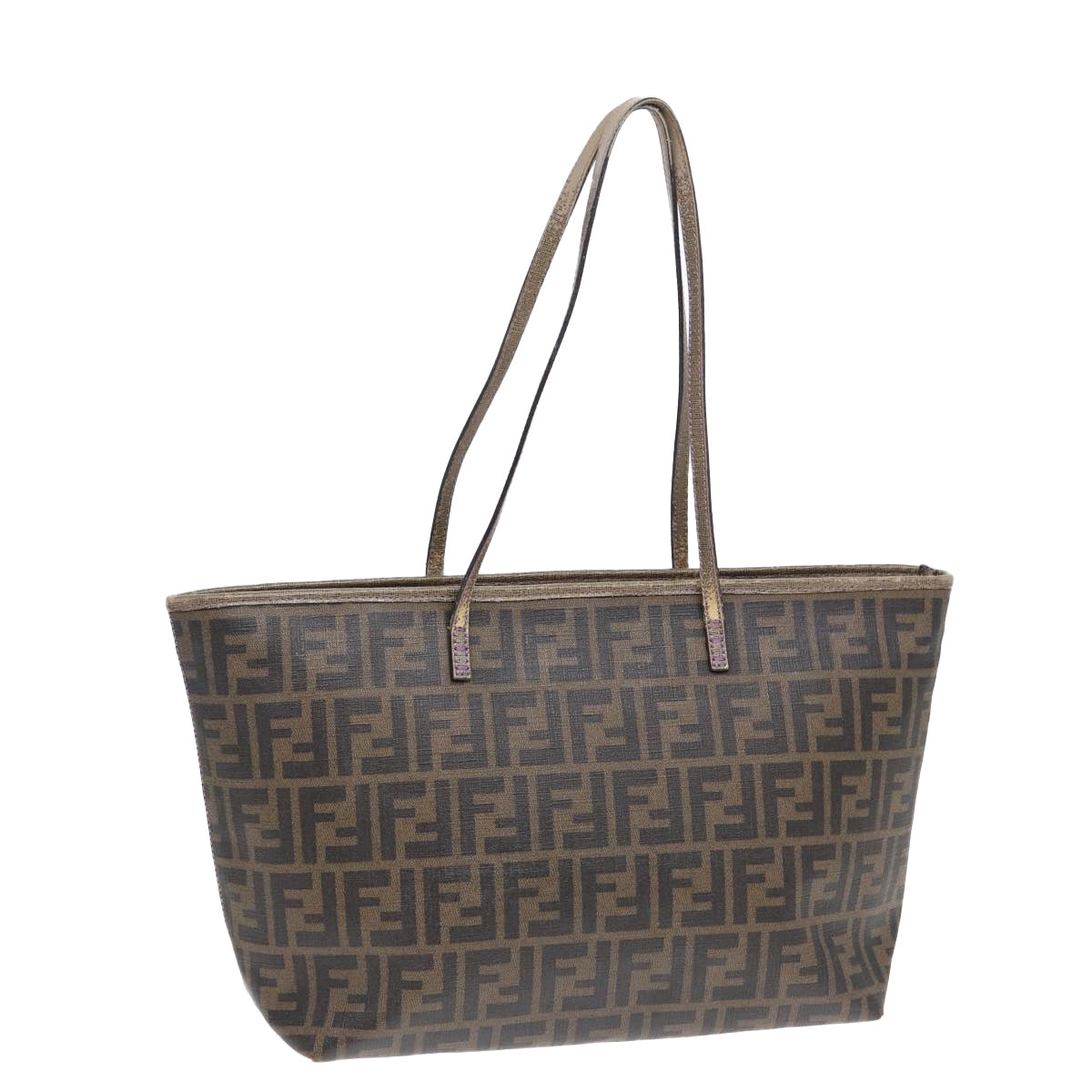 FENDI Zucca Canvas Tote Bag Brown Black gold ep5268