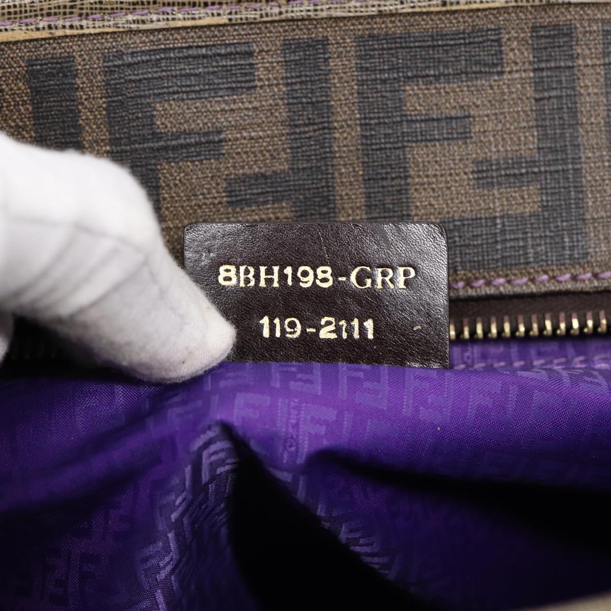 FENDI Zucca Canvas Tote Bag Brown Black gold ep5268