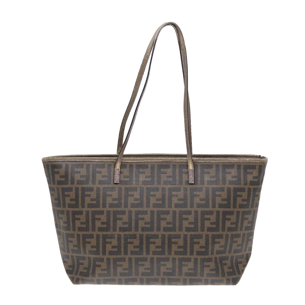 FENDI Zucca Canvas Tote Bag Brown Black gold ep5268