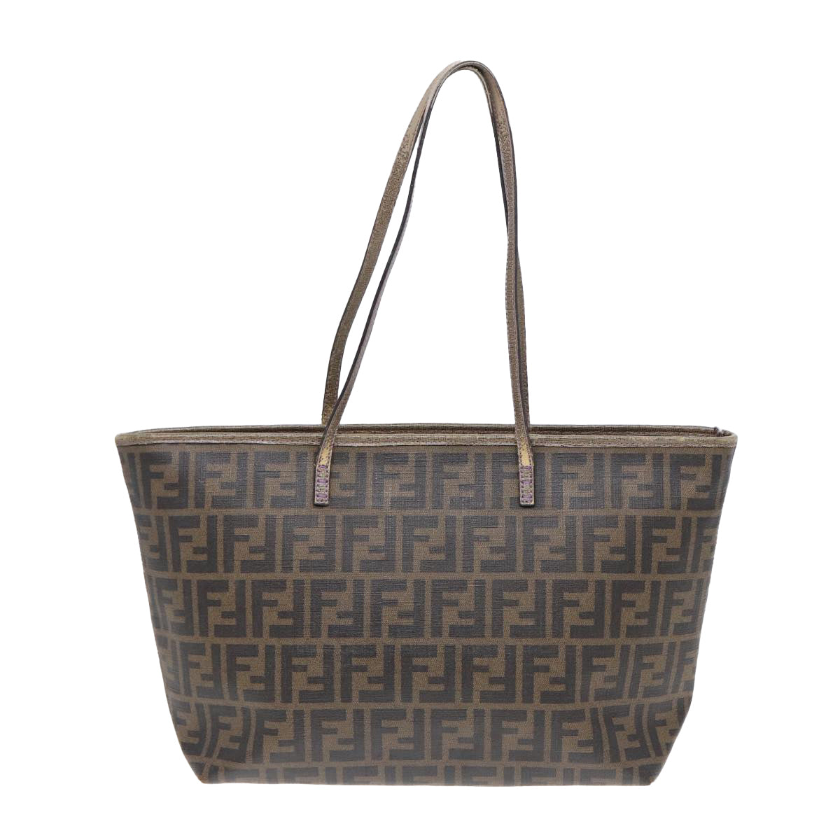 FENDI Zucca Canvas Tote Bag Brown Black gold ep5268
