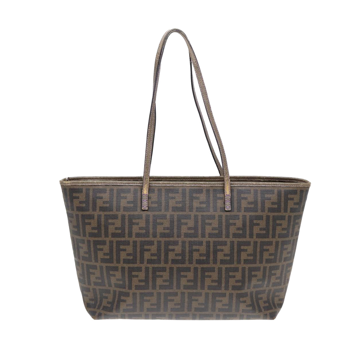 FENDI Zucca Canvas Tote Bag Brown Black gold ep5268