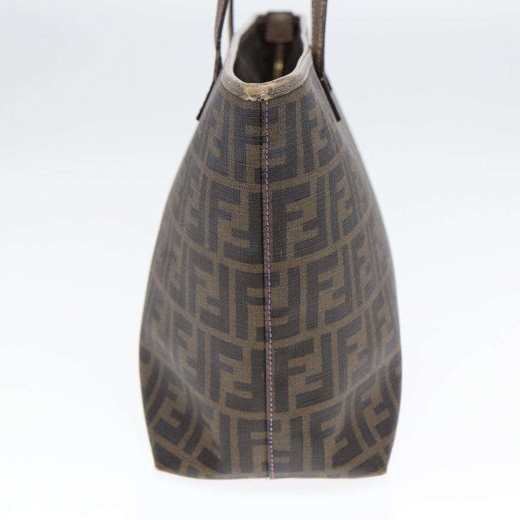 FENDI Zucca Canvas Tote Bag Brown Black gold ep5268