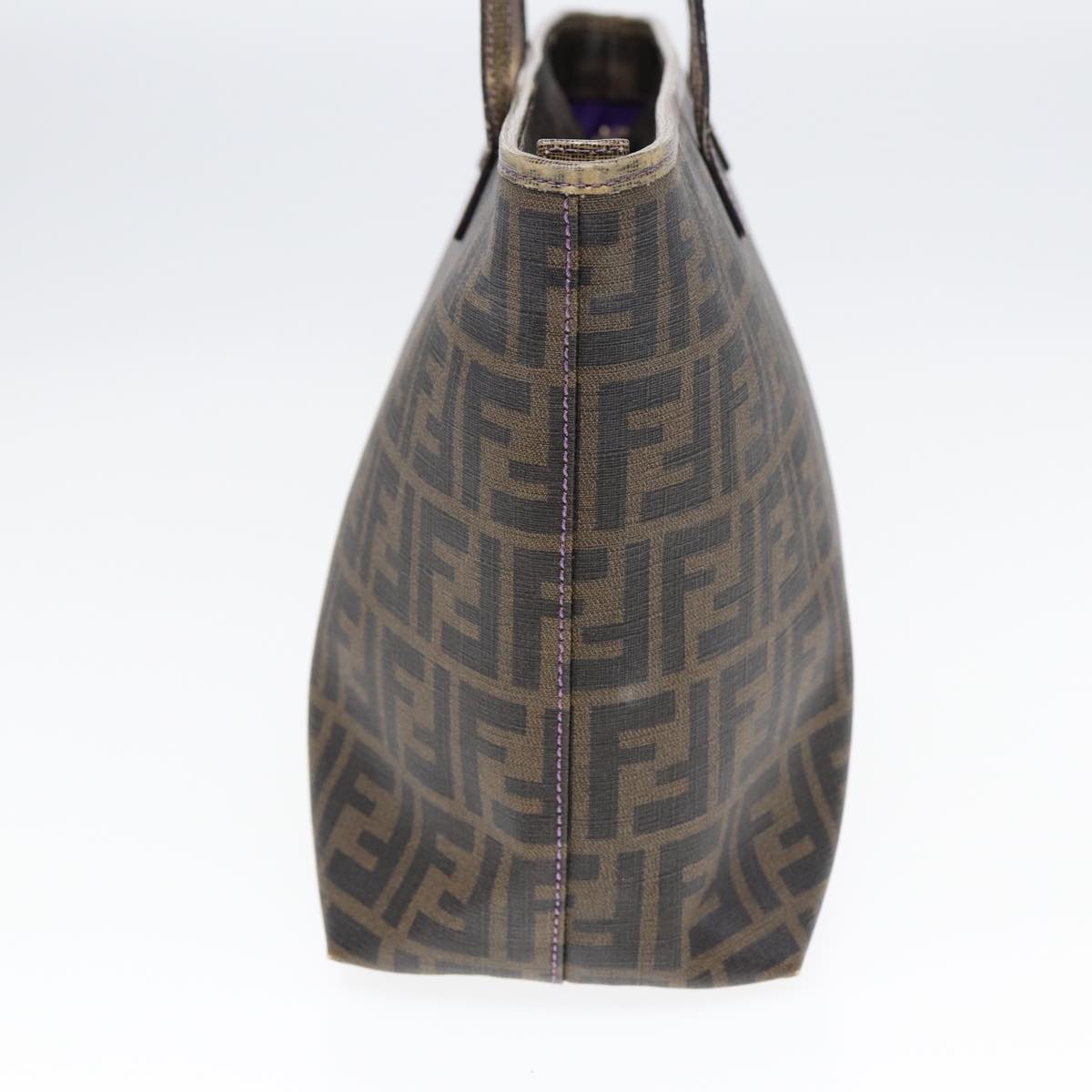 FENDI Zucca Canvas Tote Bag Brown Black gold ep5268