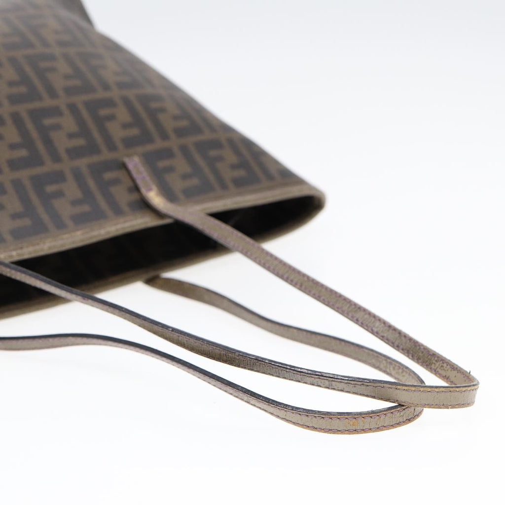 FENDI Zucca Canvas Tote Bag Brown Black gold ep5268