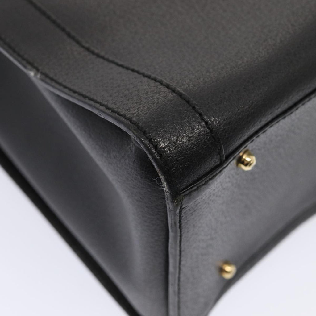GUCCI Bamboo Hand Bag Leather Black Gold 002 1186 0259 ep5273