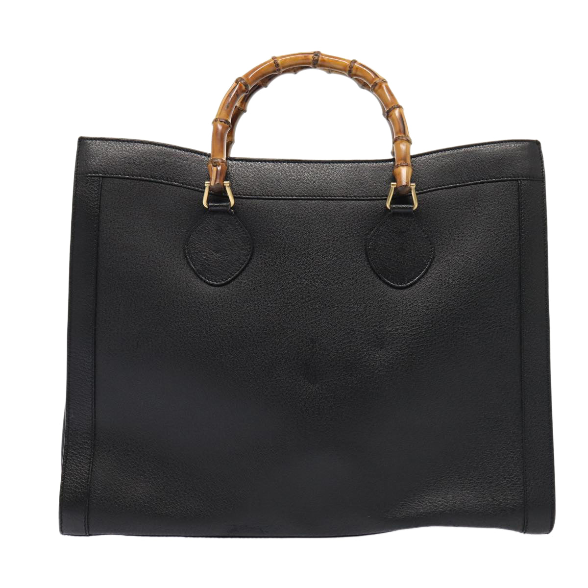 GUCCI Bamboo Hand Bag Leather Black Gold 002 1186 0259 ep5273