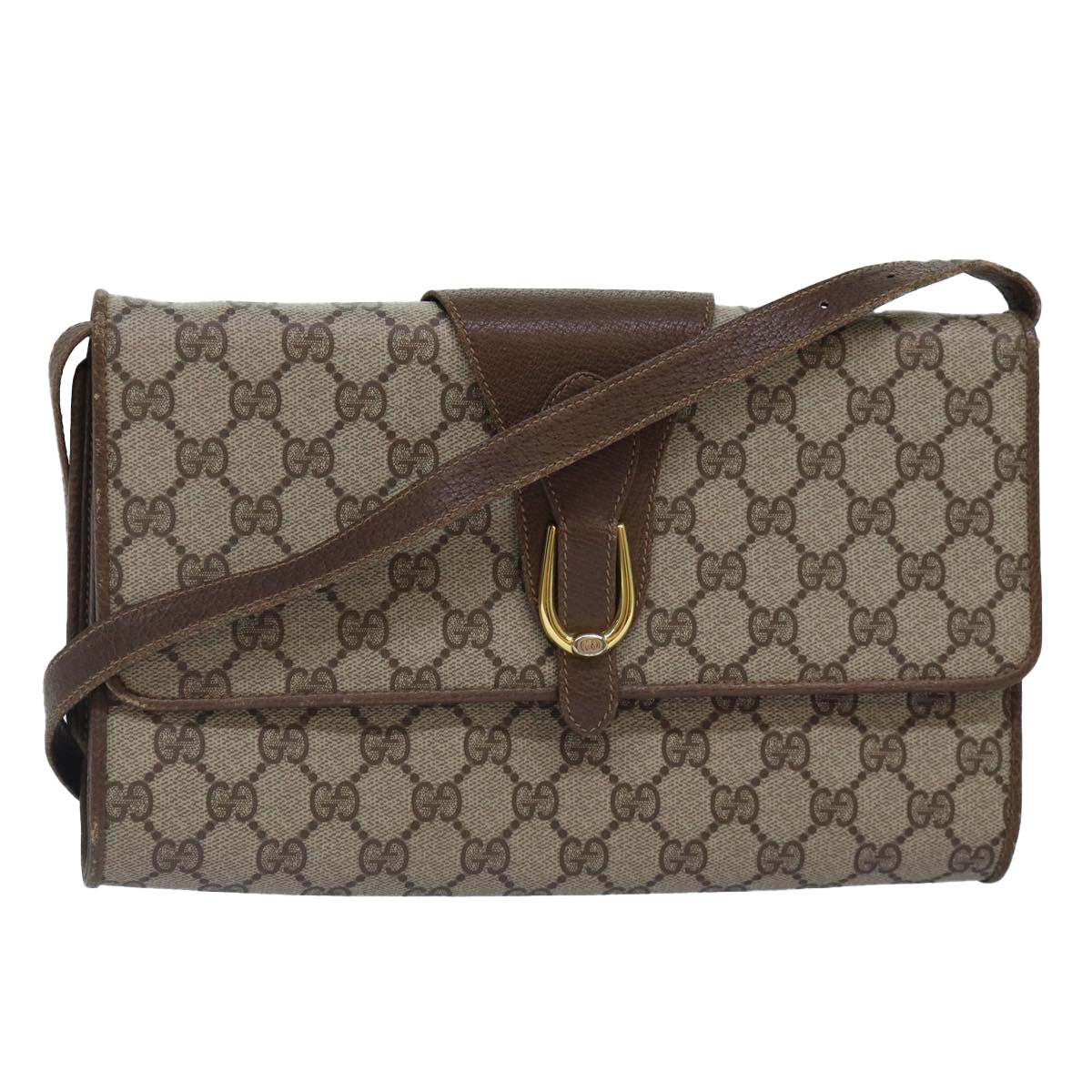 GUCCI GG Supreme Shoulder Bag PVC Leather Beige Gold 904 02 050 ep5311
