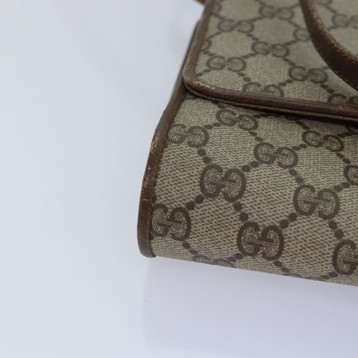 GUCCI GG Supreme Shoulder Bag PVC Leather Beige Gold 904 02 050 ep5311