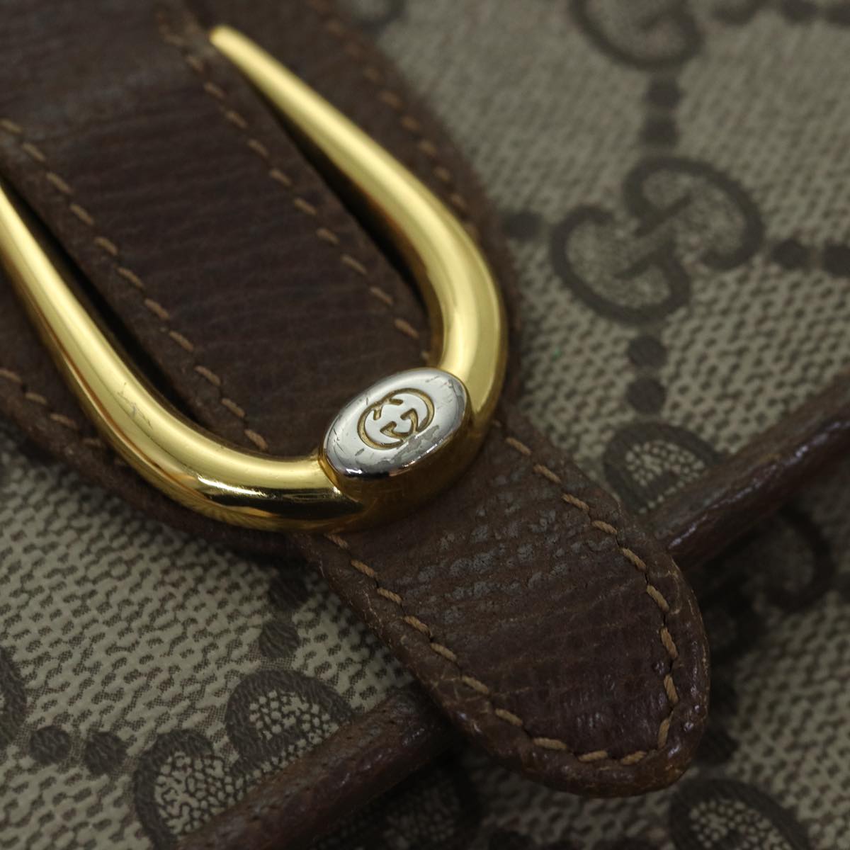 GUCCI GG Supreme Shoulder Bag PVC Leather Beige Gold 904 02 050 ep5311