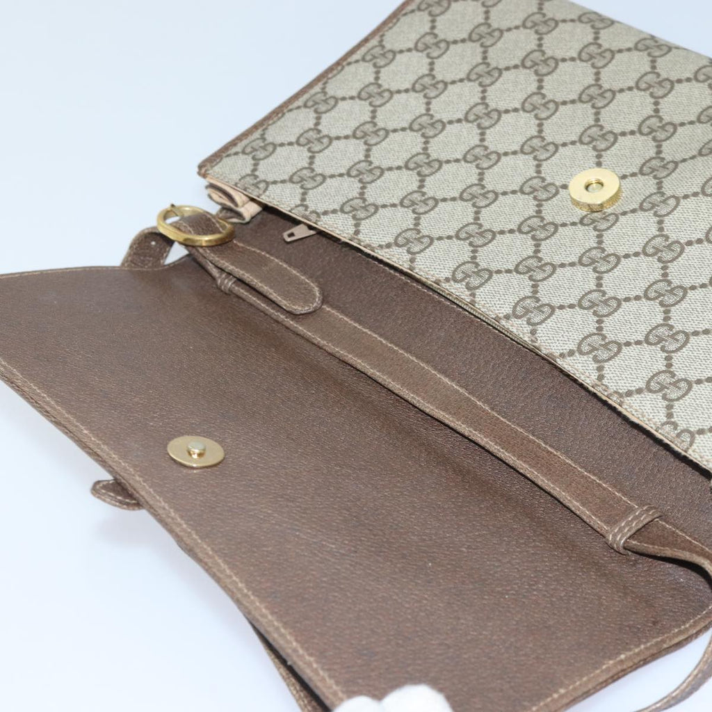 GUCCI GG Supreme Shoulder Bag PVC Leather Beige Gold 904 02 050 ep5311
