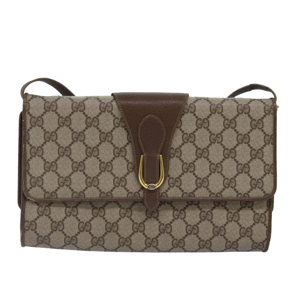 GUCCI GG Supreme Shoulder Bag PVC Leather Beige Gold 904 02 050 ep5311