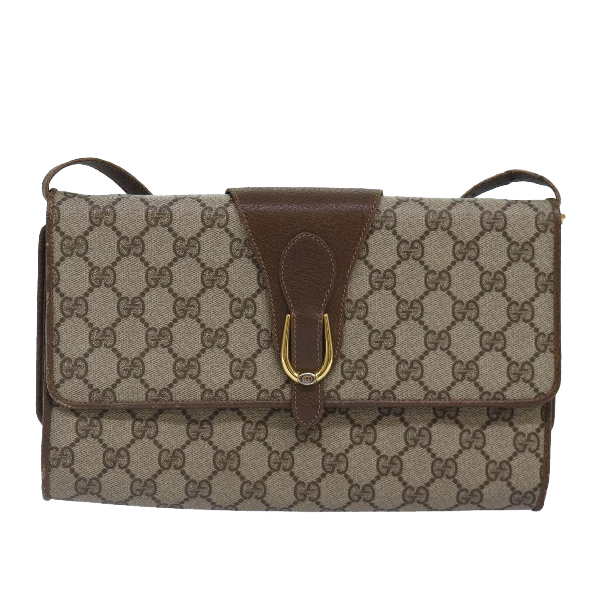 GUCCI GG Supreme Shoulder Bag PVC Leather Beige Gold 904 02 050 ep5311