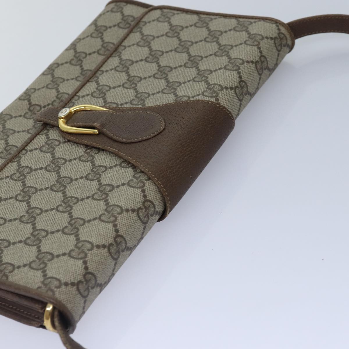 GUCCI GG Supreme Shoulder Bag PVC Leather Beige Gold 904 02 050 ep5311