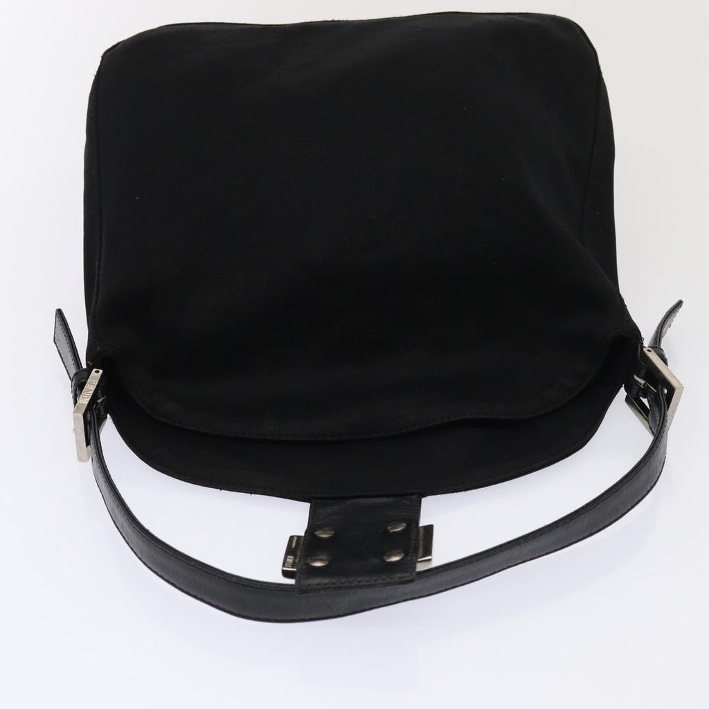 FENDI Mamma Baguette Hand Bag Nylon Black Silver ep5313