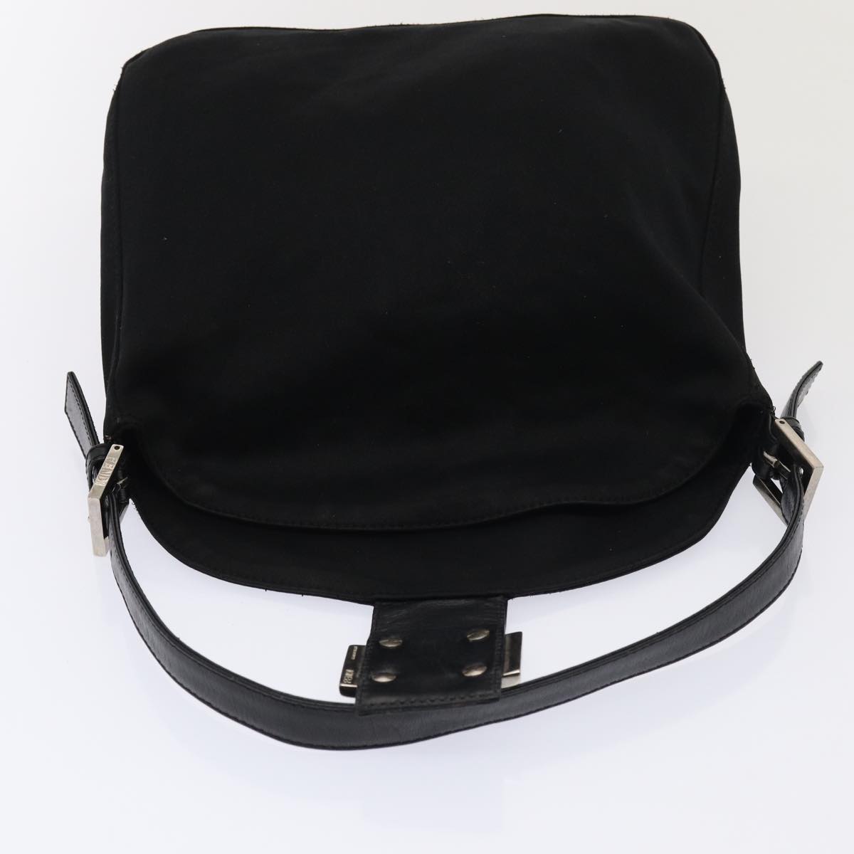 FENDI Mamma Baguette Hand Bag Nylon Black Silver ep5313