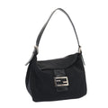 FENDI Mamma Baguette Hand Bag Nylon Black Silver ep5313