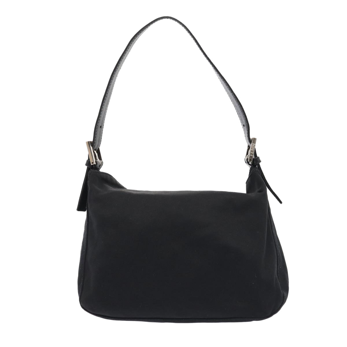 FENDI Mamma Baguette Hand Bag Nylon Black Silver ep5313