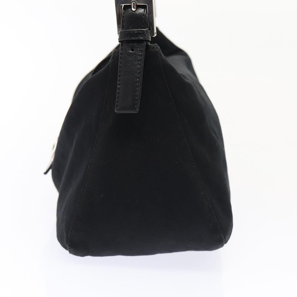 FENDI Mamma Baguette Hand Bag Nylon Black Silver ep5313