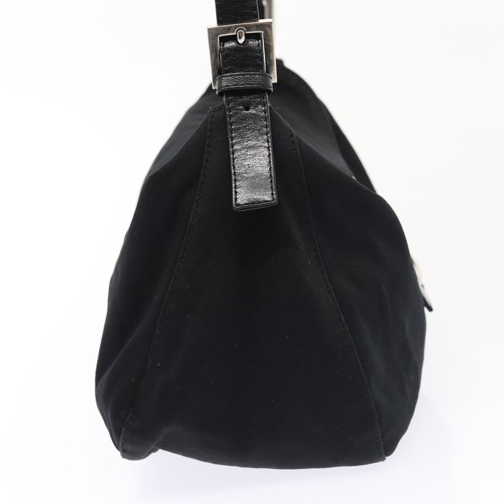 FENDI Mamma Baguette Hand Bag Nylon Black Silver ep5313