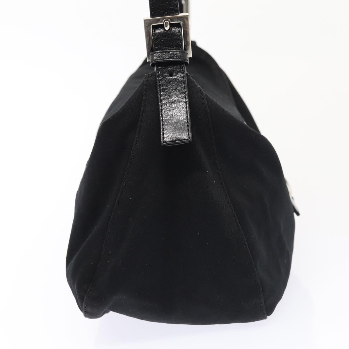 FENDI Mamma Baguette Hand Bag Nylon Black Silver ep5313