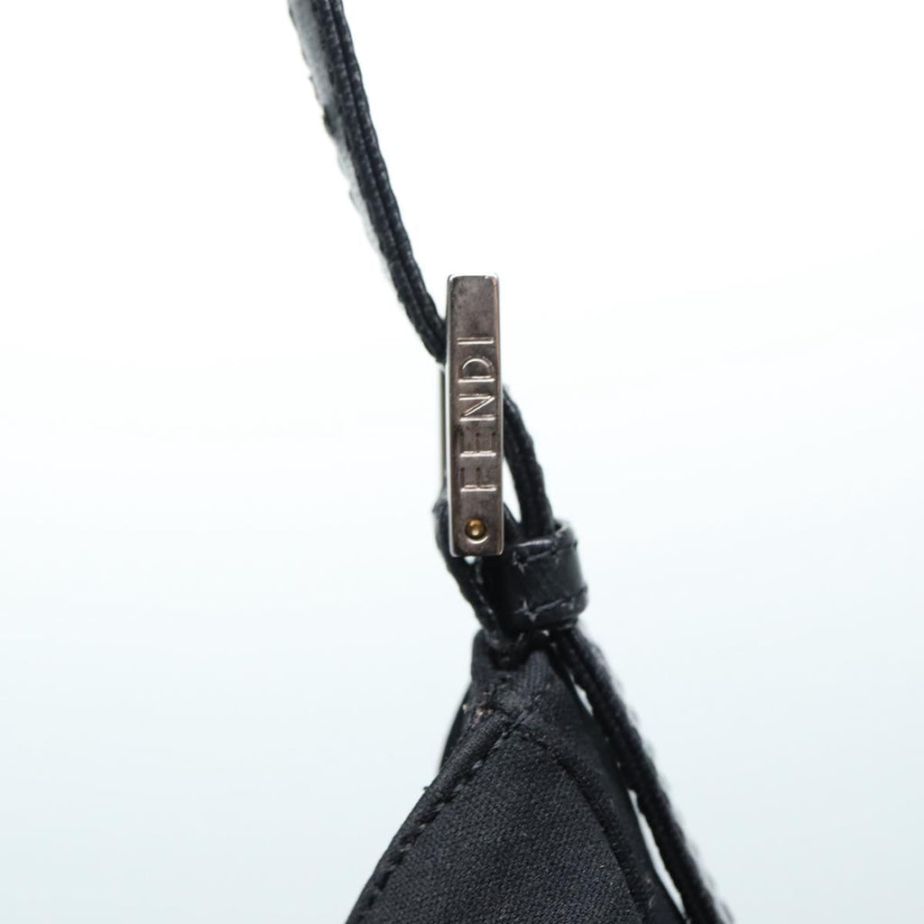 FENDI Shoulder Bag Nylon Black Silver ep5315