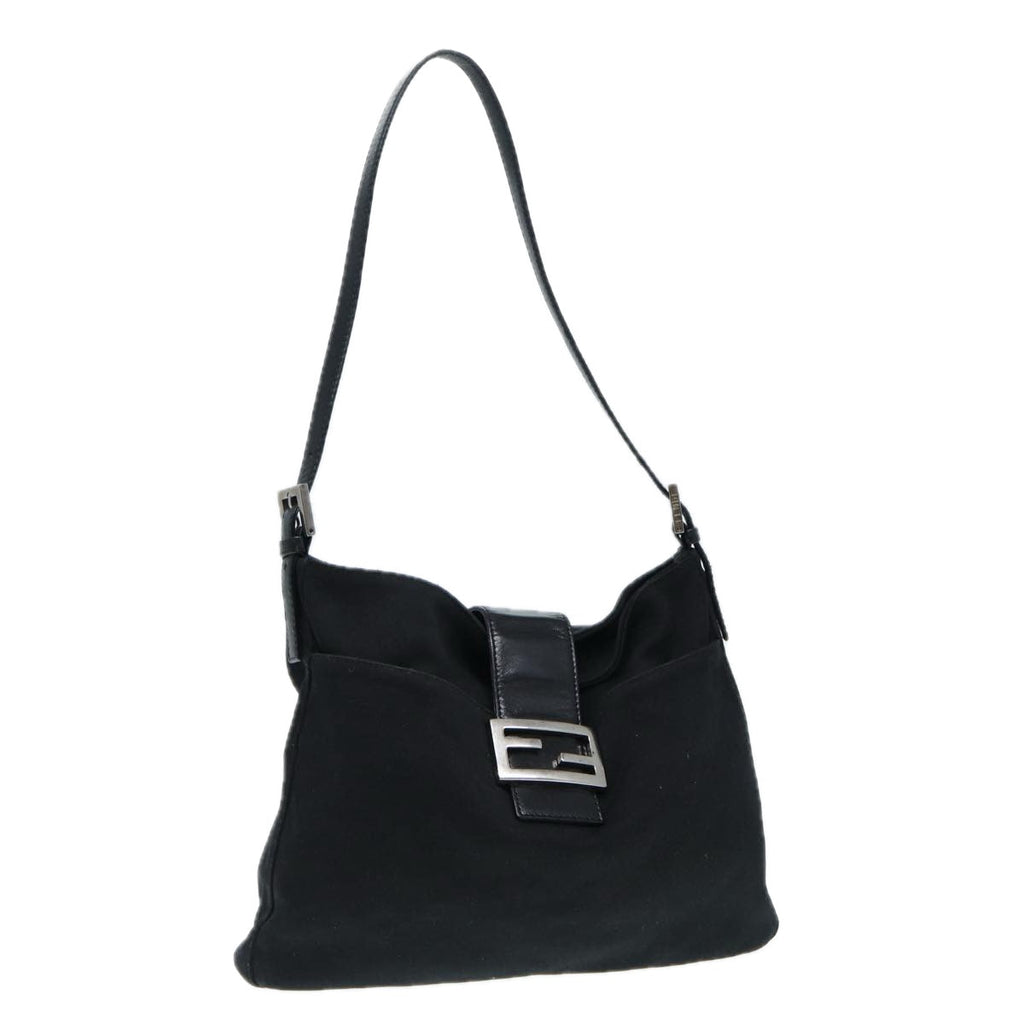 FENDI Shoulder Bag Nylon Black Silver ep5315