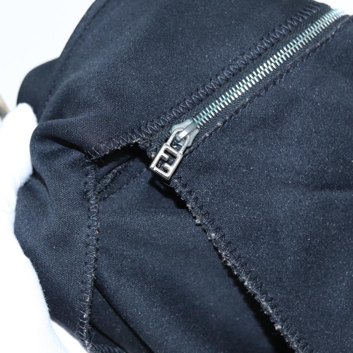 FENDI Shoulder Bag Nylon Black Silver ep5315