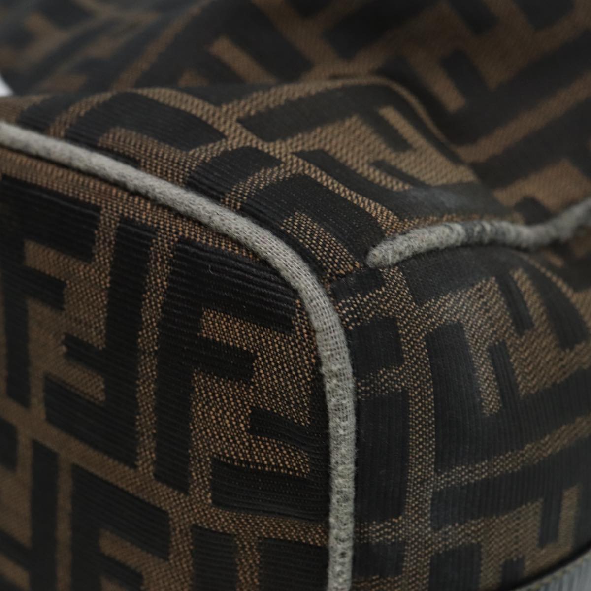 FENDI Zucca Canvas Vanity Bag Brown Black gold ep5316