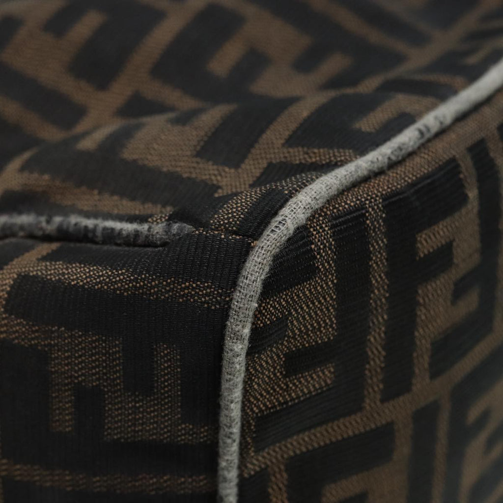 FENDI Zucca Canvas Vanity Bag Brown Black gold ep5316