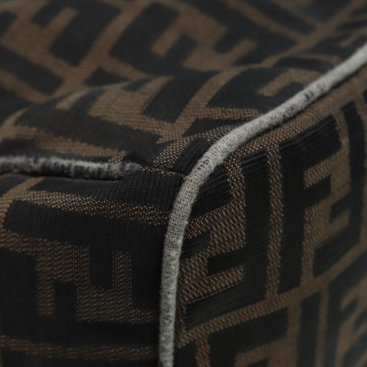 FENDI Zucca Canvas Vanity Bag Brown Black gold ep5316