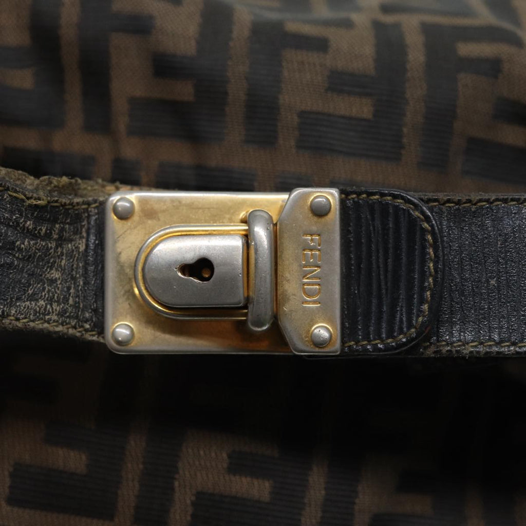 FENDI Zucca Canvas Vanity Bag Brown Black gold ep5316