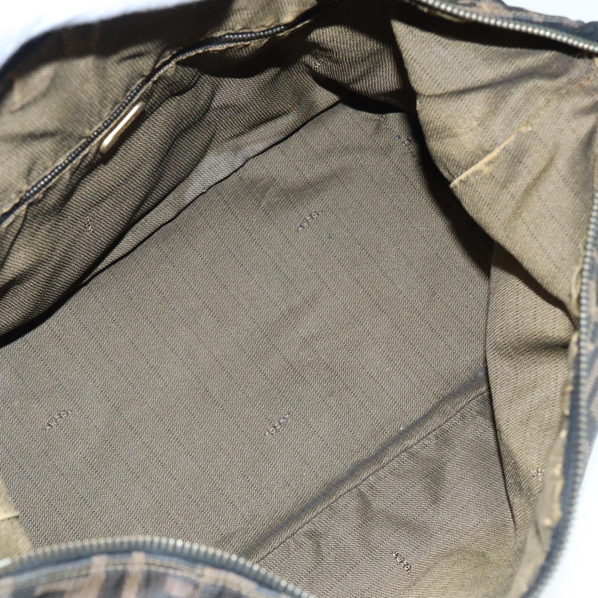 FENDI Zucca Canvas Vanity Bag Brown Black gold ep5316