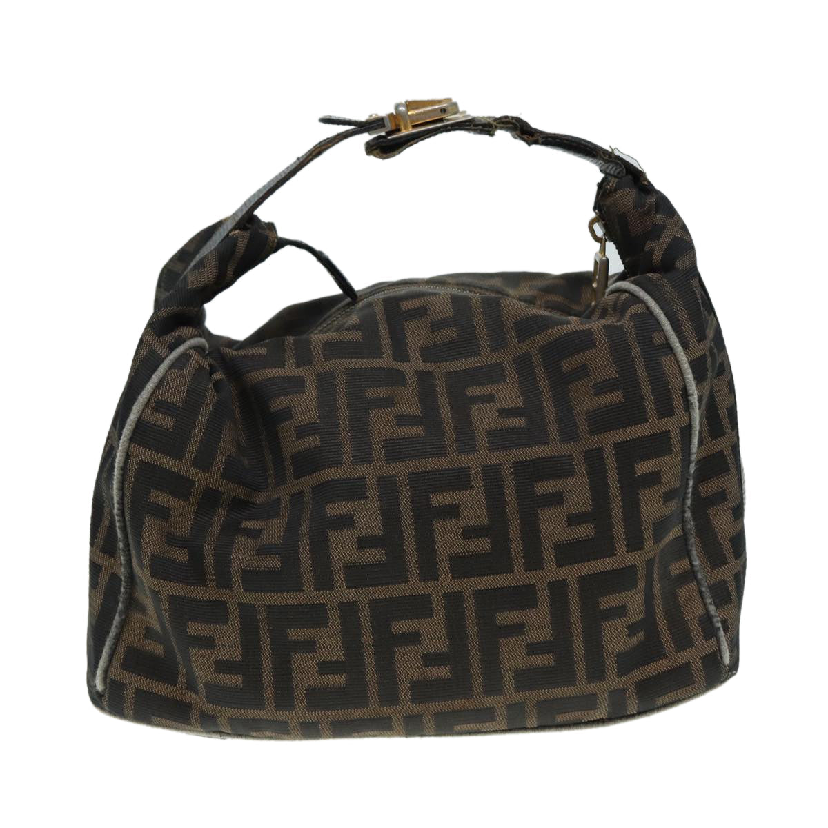 FENDI Zucca Canvas Vanity Bag Brown Black gold ep5316