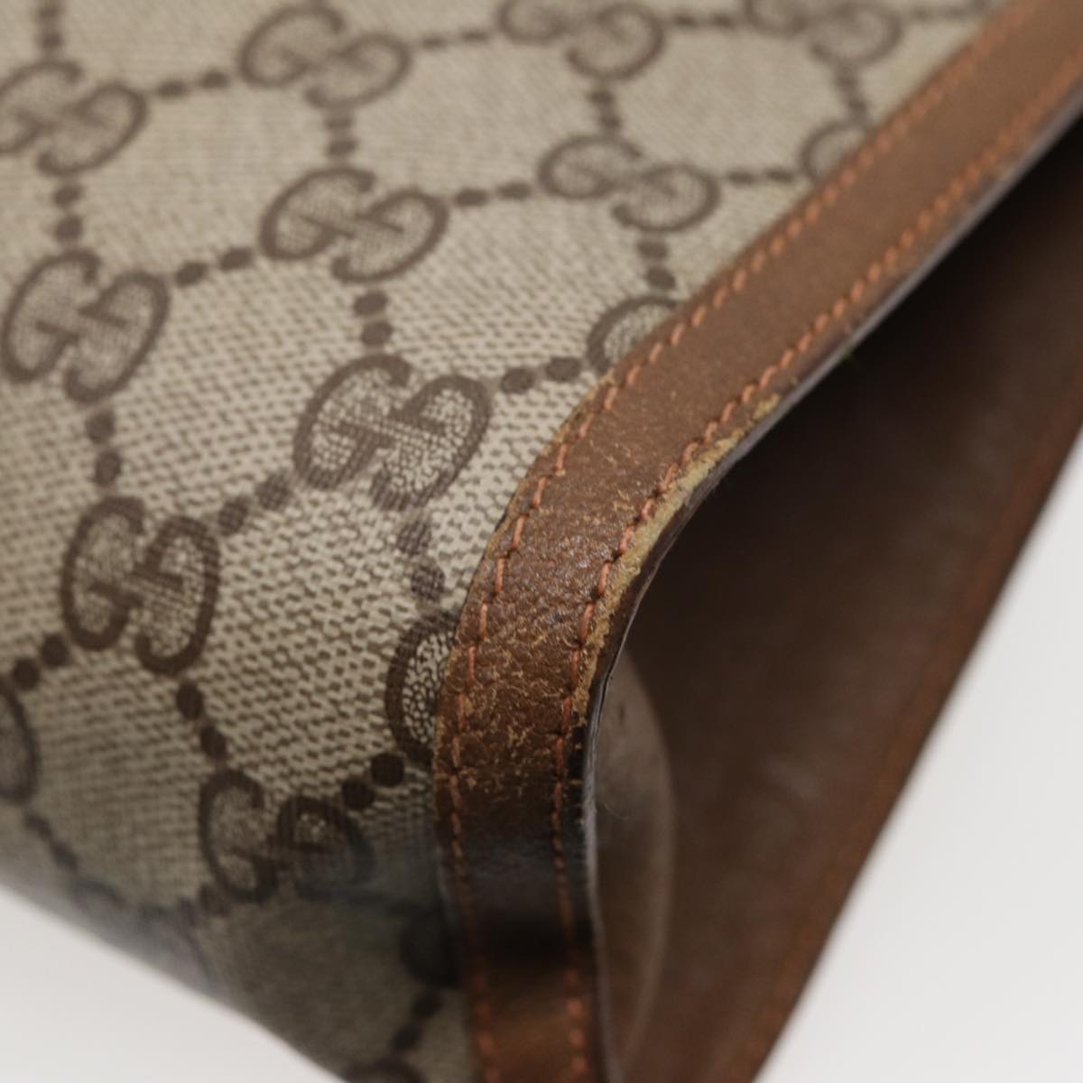 GUCCI GG Supreme Web Sherry Line Clutch Bag PVC Beige Gold 89 01 033 ep5318